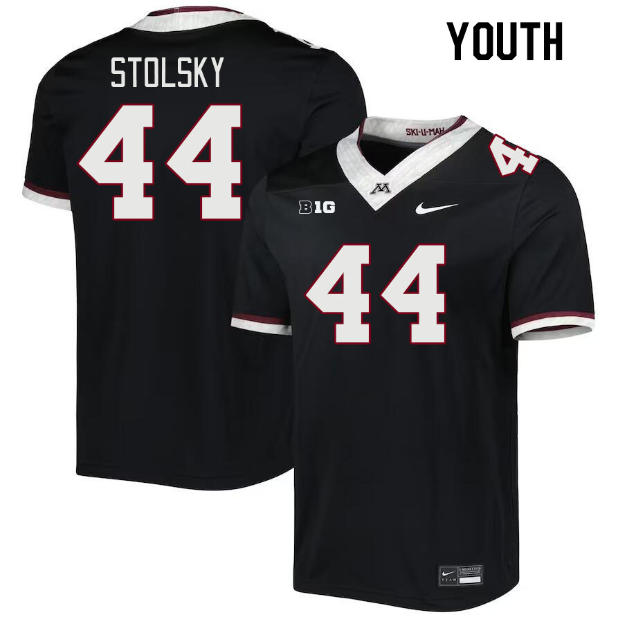 Youth #44 Tyler Stolsky Minnesota Golden Gophers College Football Jerseys Stitched-Black - Click Image to Close